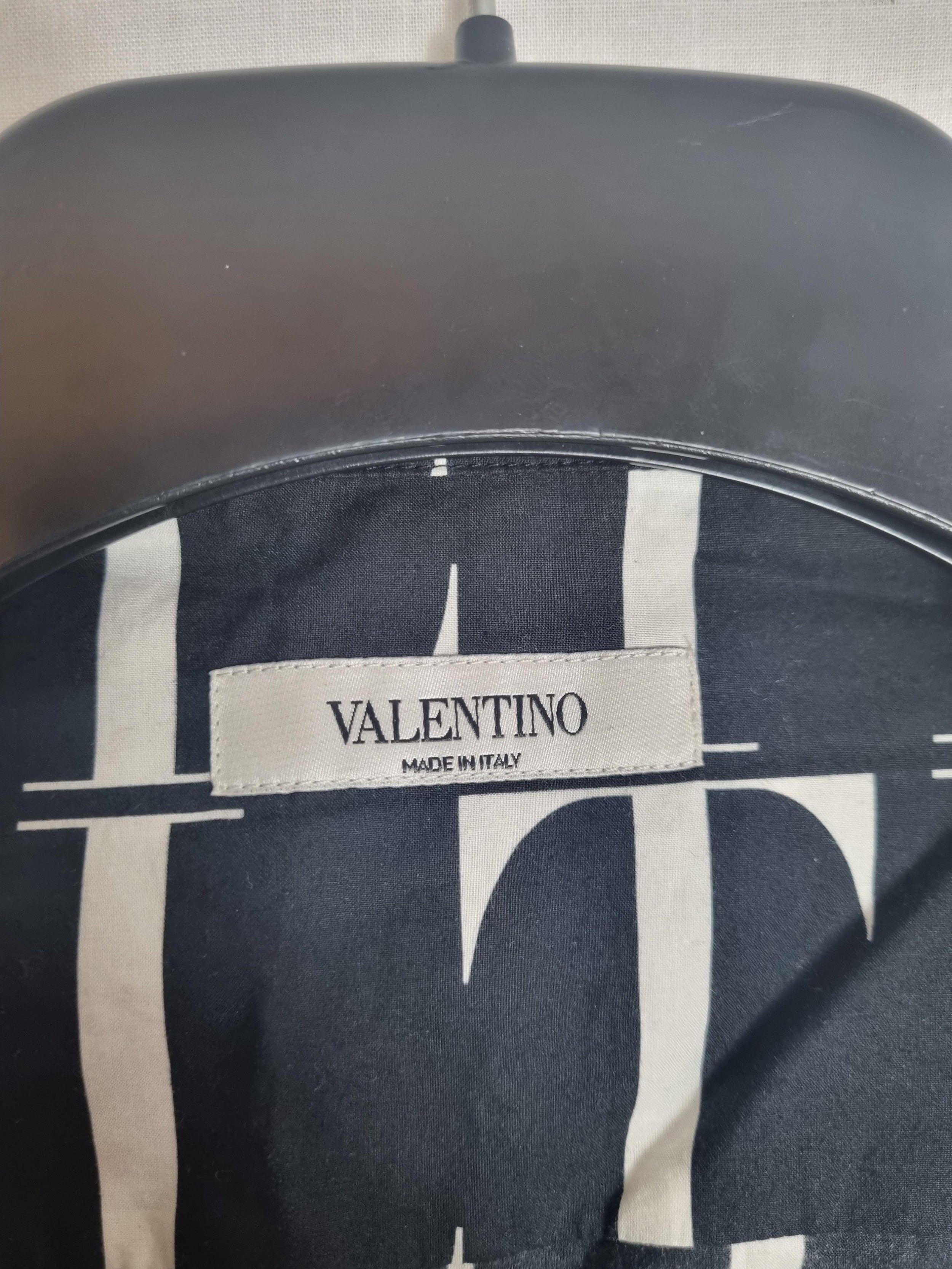 Navy & white cotton VLTN Vacation shirt