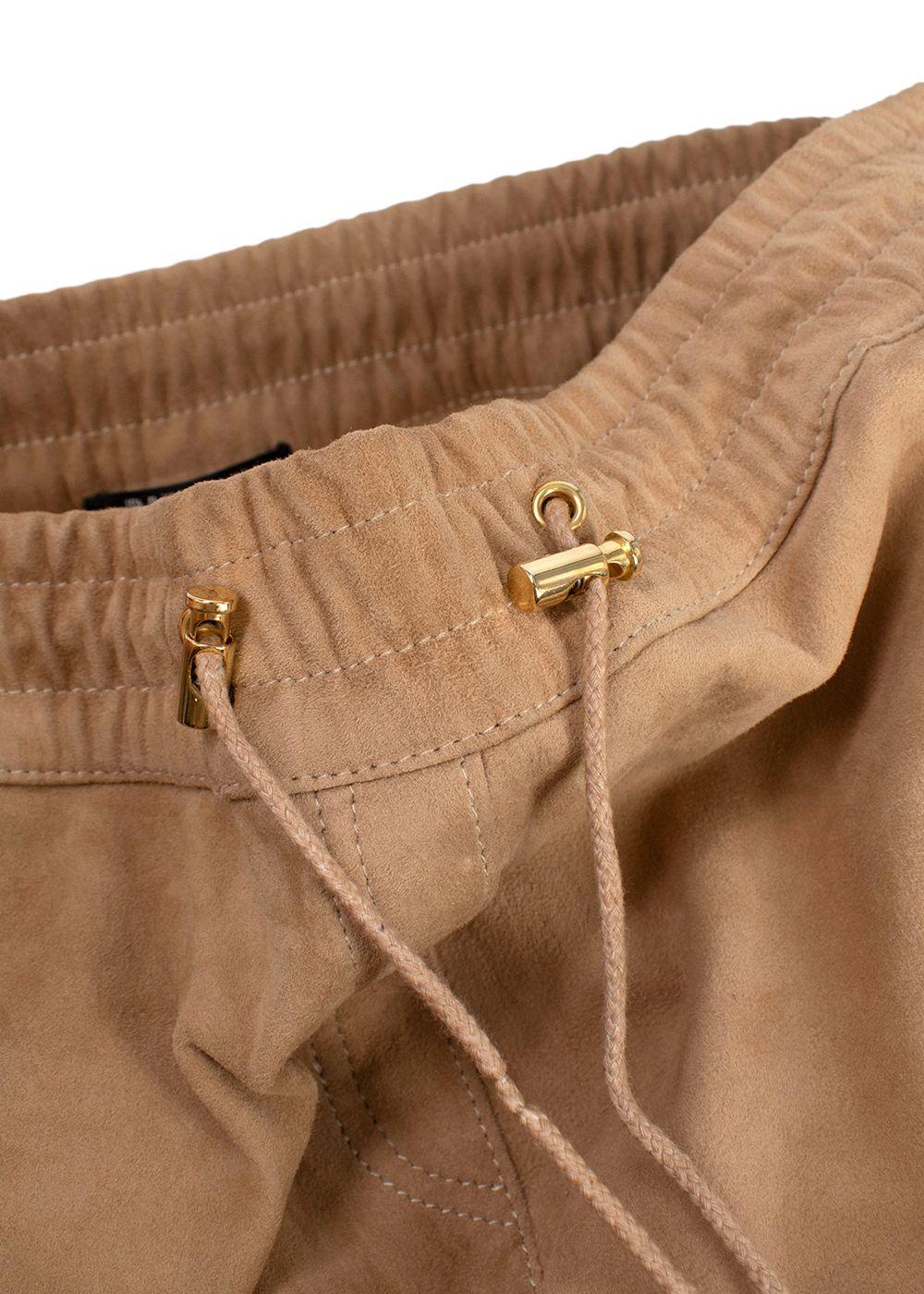 Balmain Camel Suede Joggers