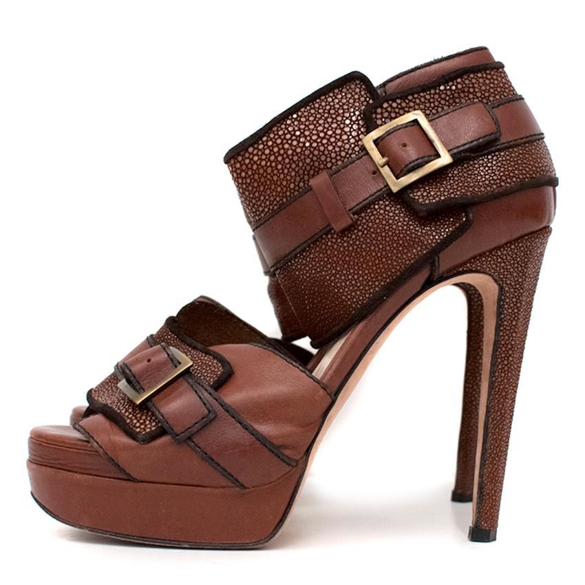 Chrissie Mom's Brown Platform Sandals