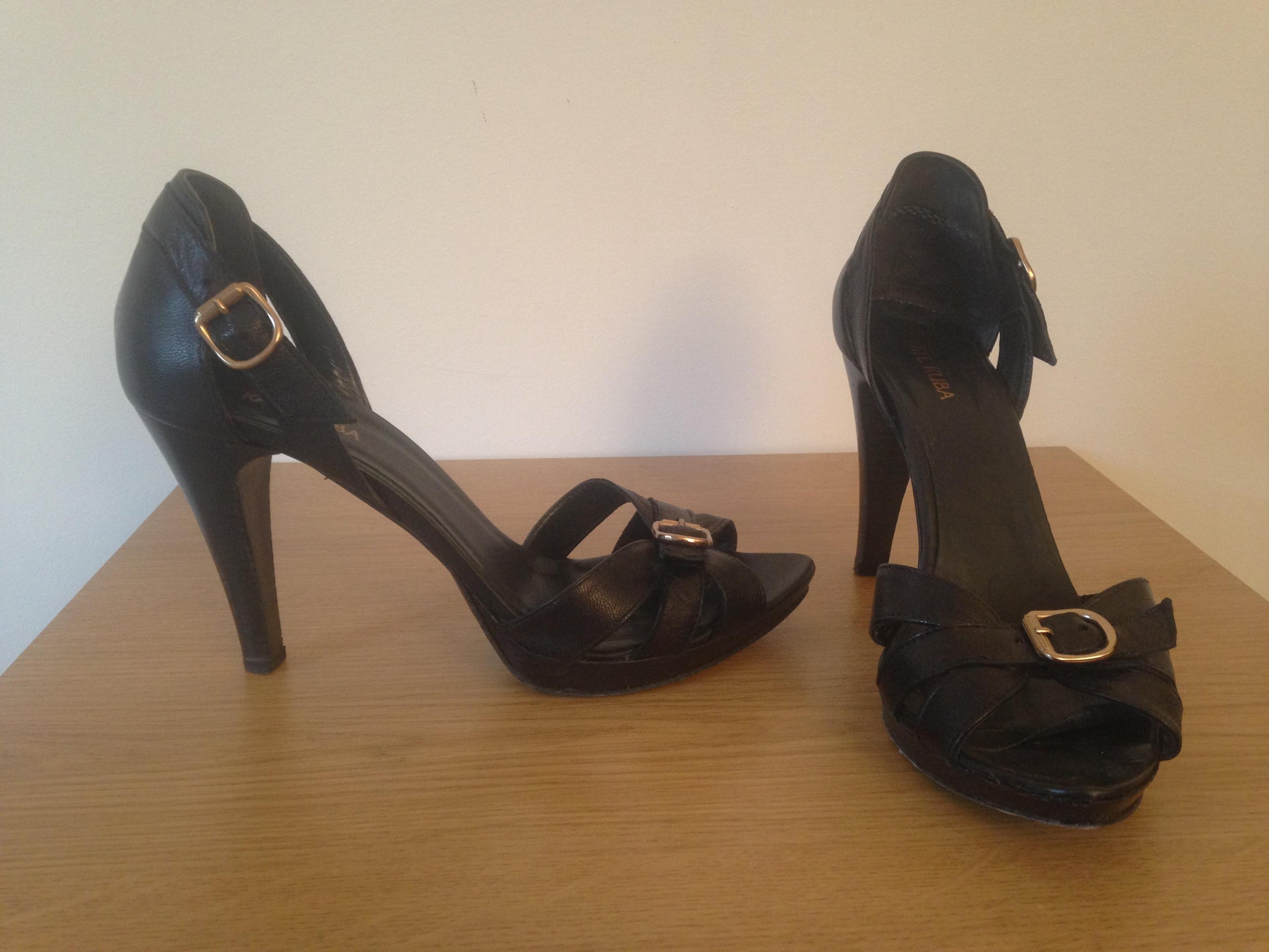 Kate Kuba black leather heels