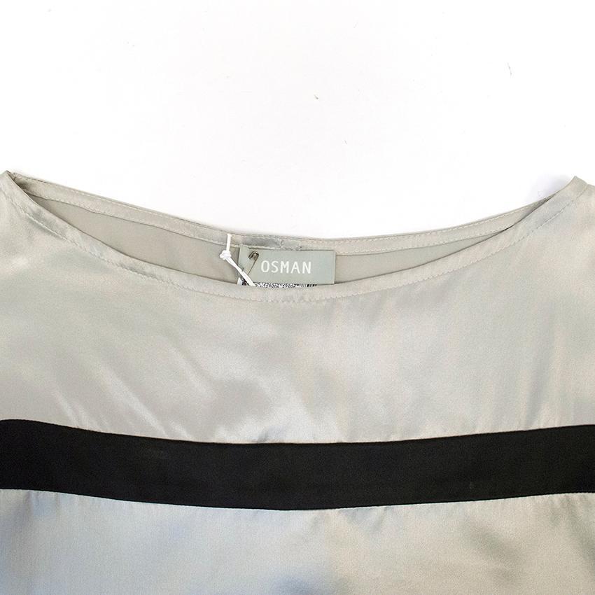 Osman Silver Satin Pyjama Top