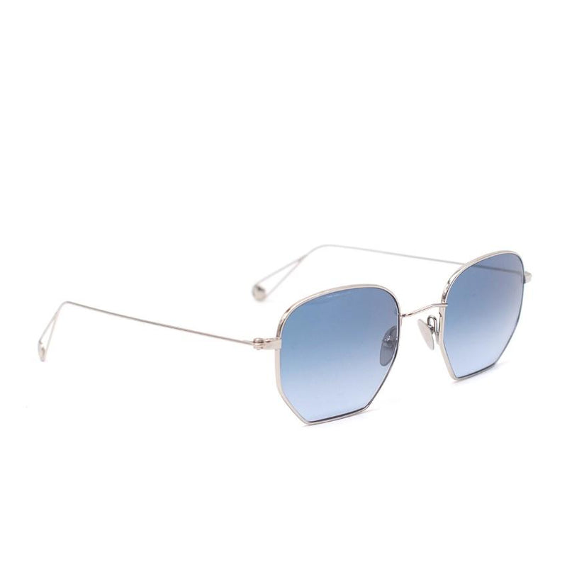 Garrett Leight Liberty Silver & Blue Gradient Octagonal Sunglasses