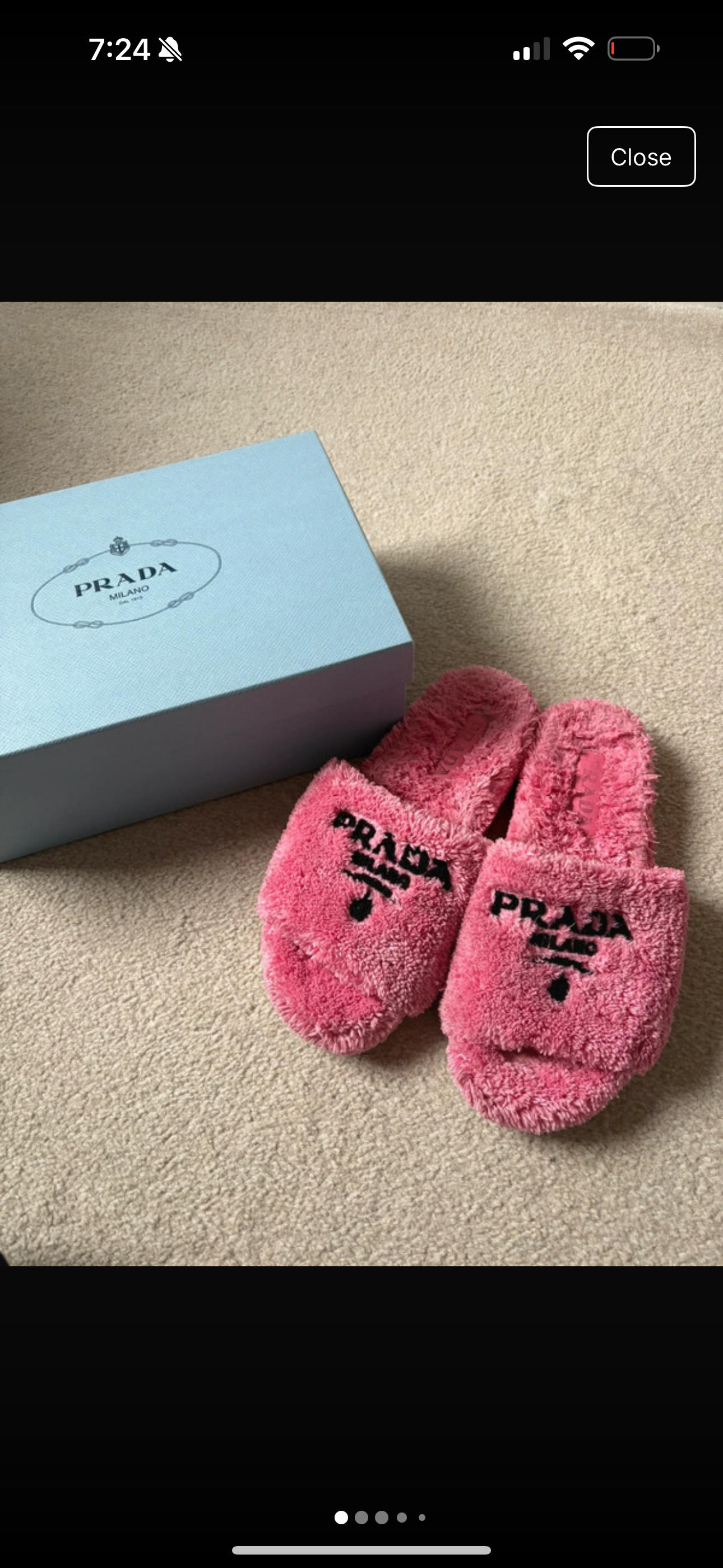 Prada Pink Towelling Slides