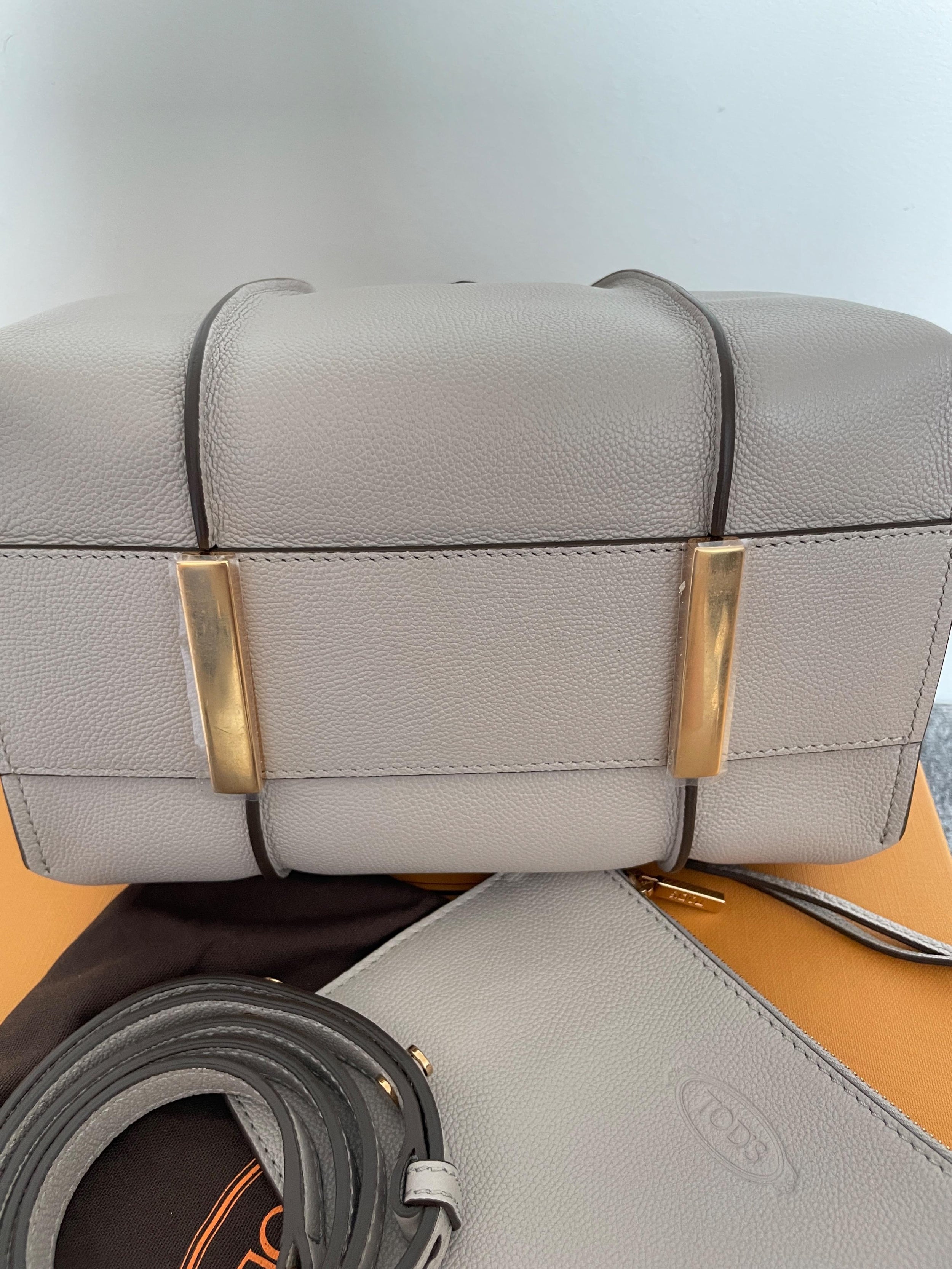 Tod's Grey Mini T Timeless Shopping Bag