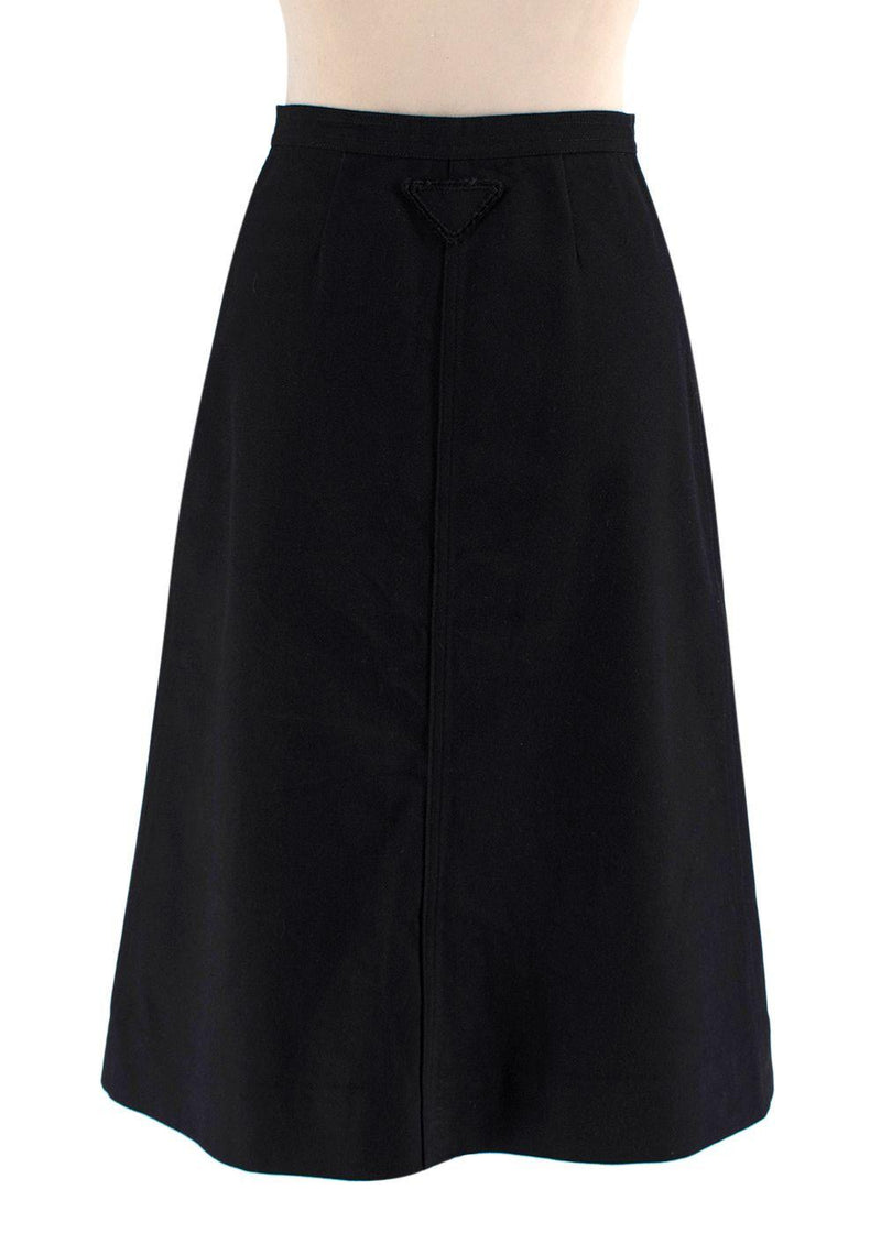 Prada Current Cotton Drill Midi Skirt