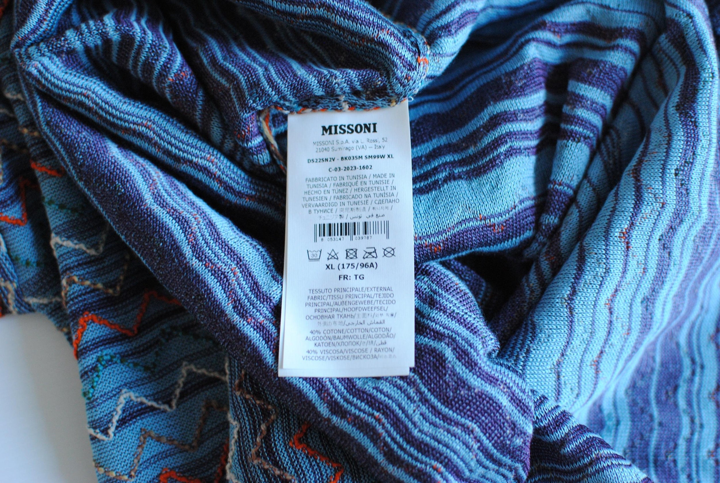 Missoni Blue ZigZag Top