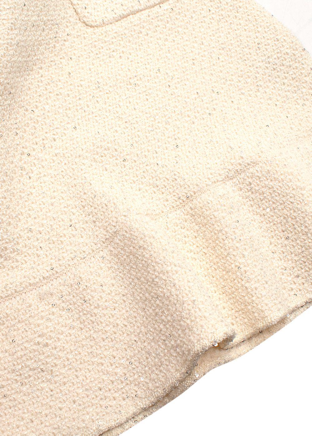Self Portrait Cream Bow Embellished Knitted Mini Dress