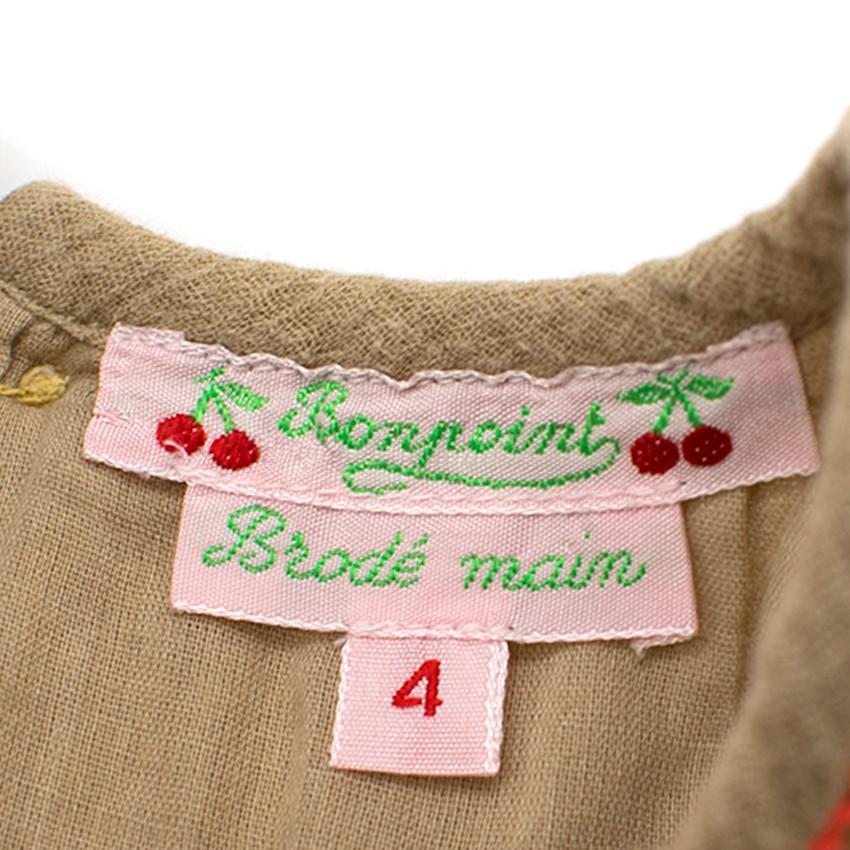 Bonpoint Girls 4Y Light Brown Crepon Blouse
