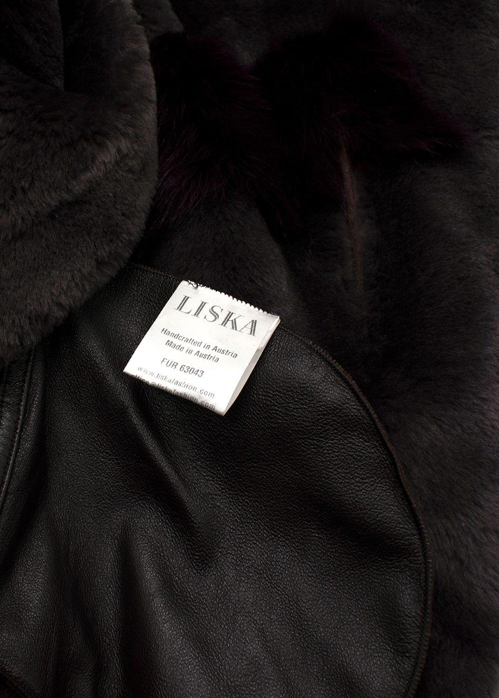 Liska Purple Reversible Lambskin / Fur Coat