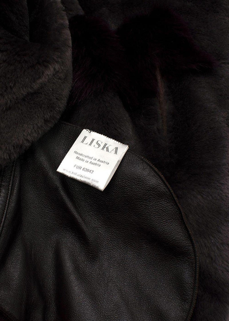 Liska Purple Reversible Lambskin / Fur Coat