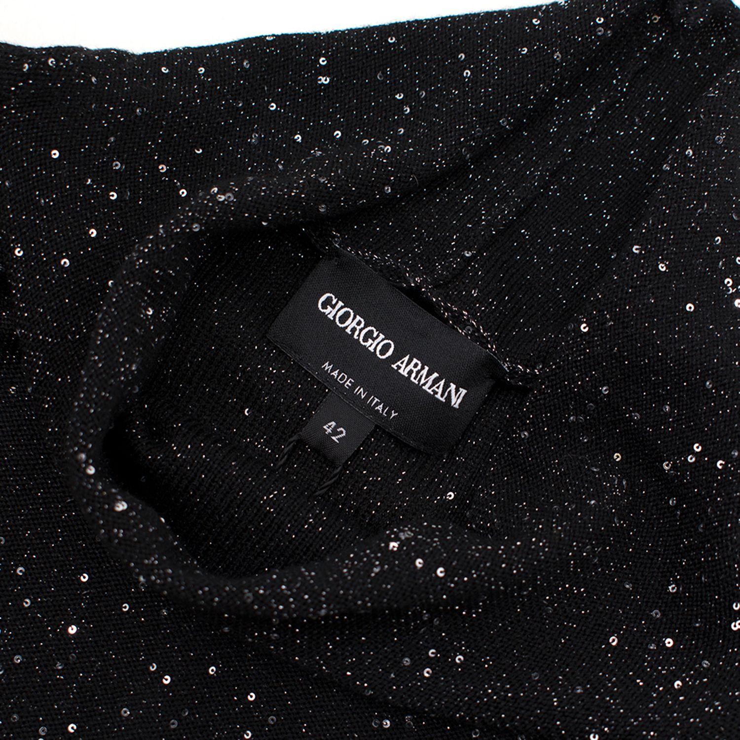 Sequin Polo Neck Silk Blend Knit Jumper