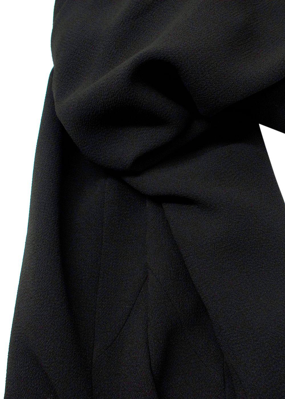 Chloe Black Crepe Trousers with Hook and Eye Closure