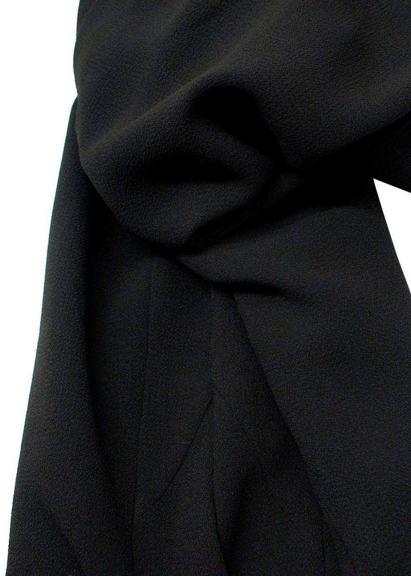 Chloe Black Crepe Trousers with Hook and Eye Closure