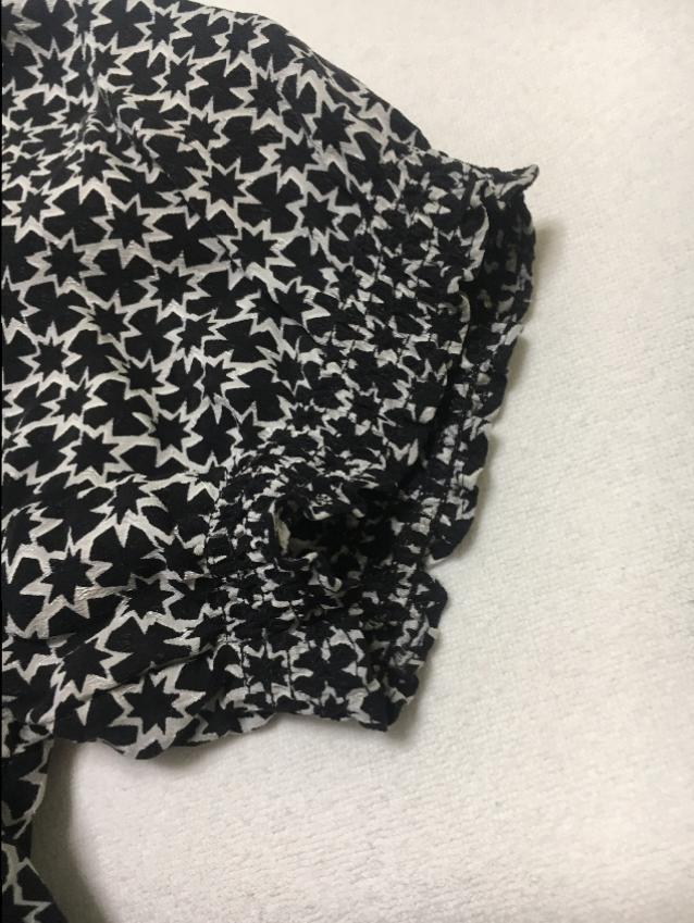 Joie black and white silk top