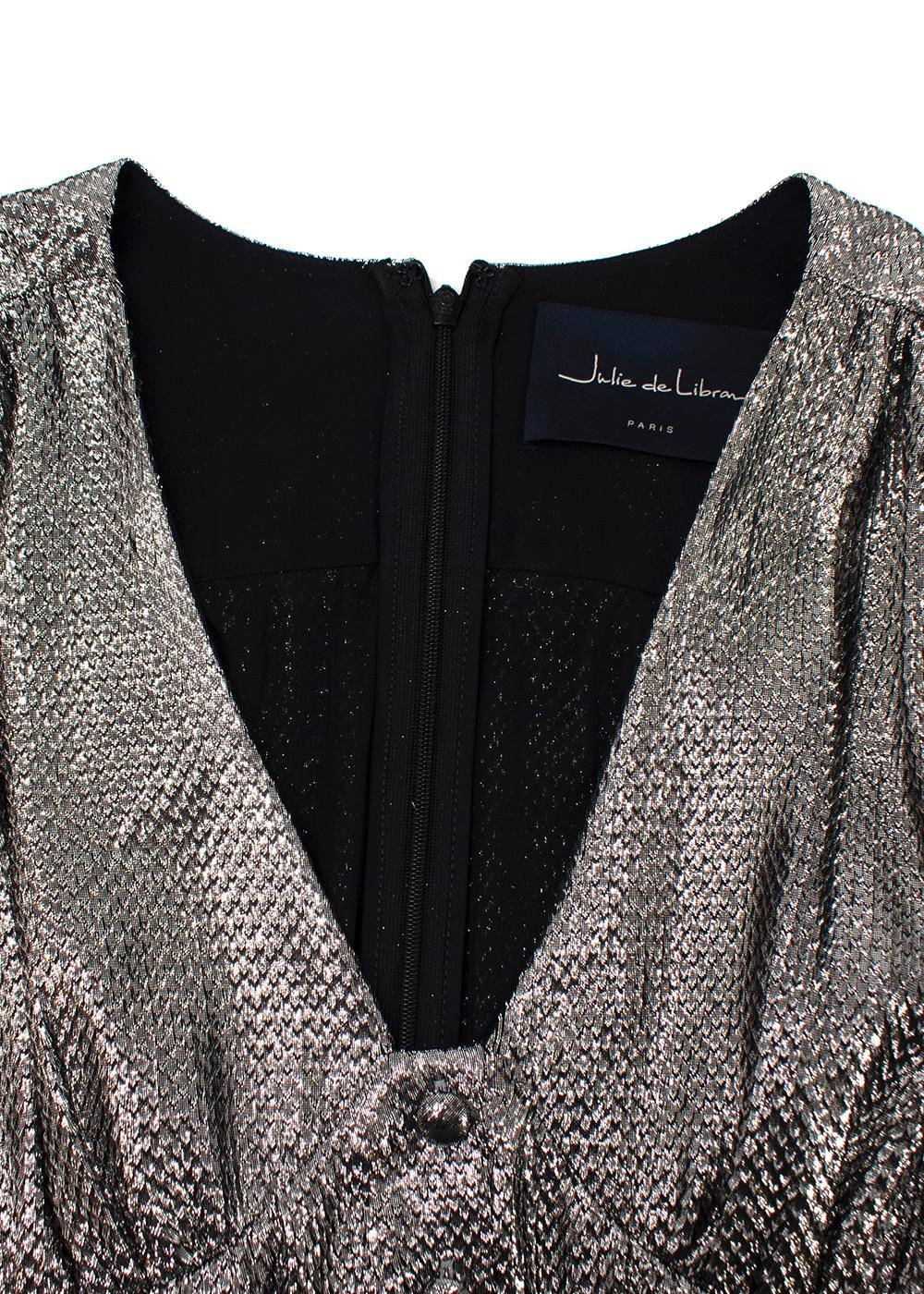Julie De Libran Metallic Button-Down Tea Dress