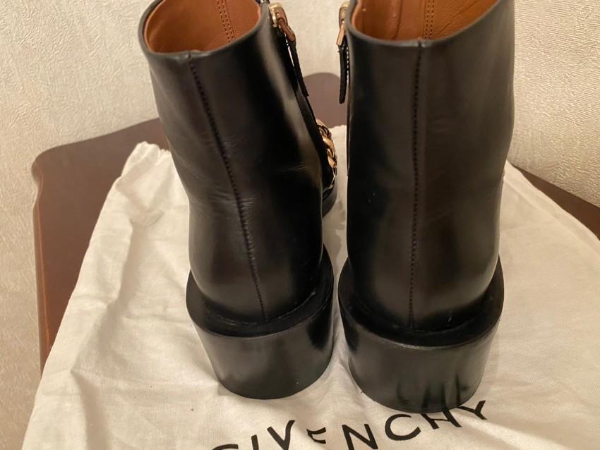Givenchy Black Leather Chain Draped Boots