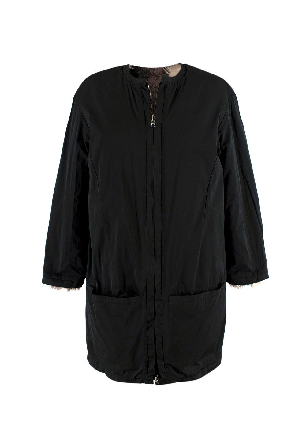 Nina Ricci Reversible Patchwork Faux Fur Coat