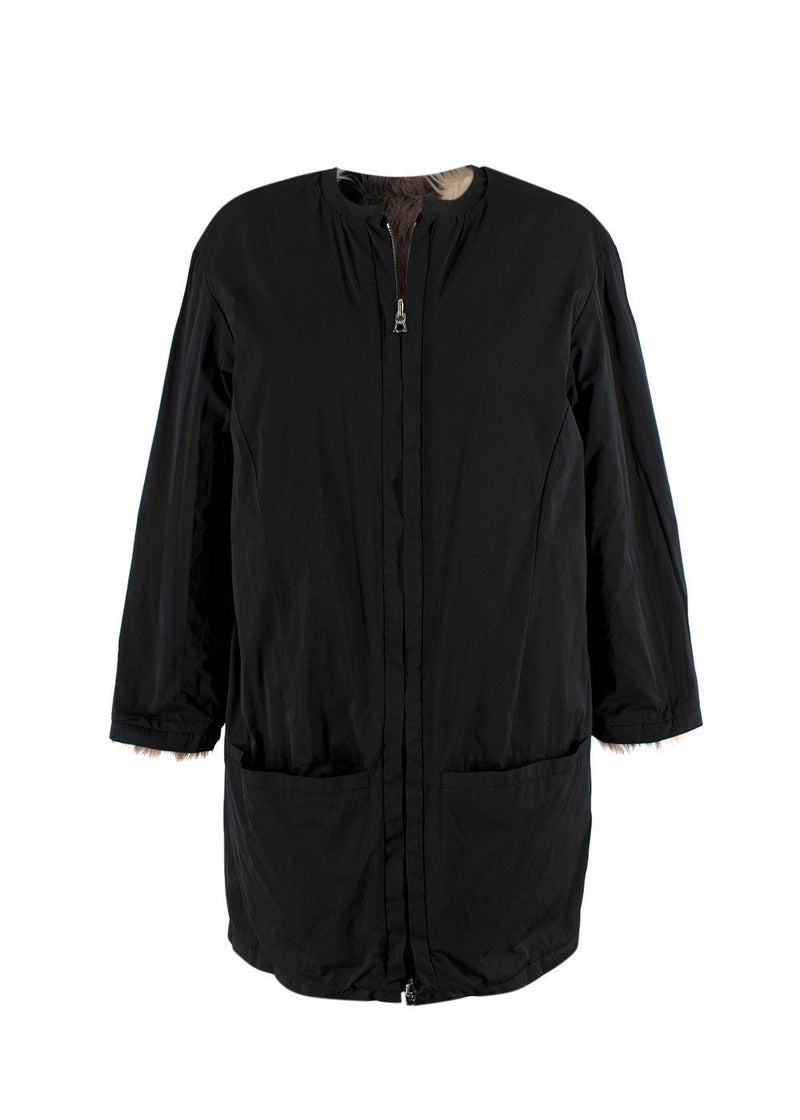 Nina Ricci Reversible Patchwork Faux Fur Coat