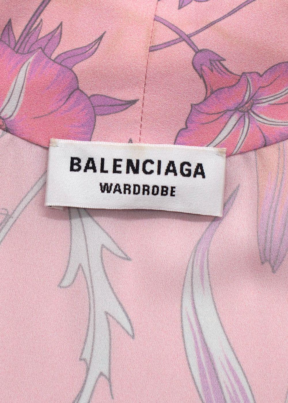 Balenciaga Pink Floral Oversized Blouse