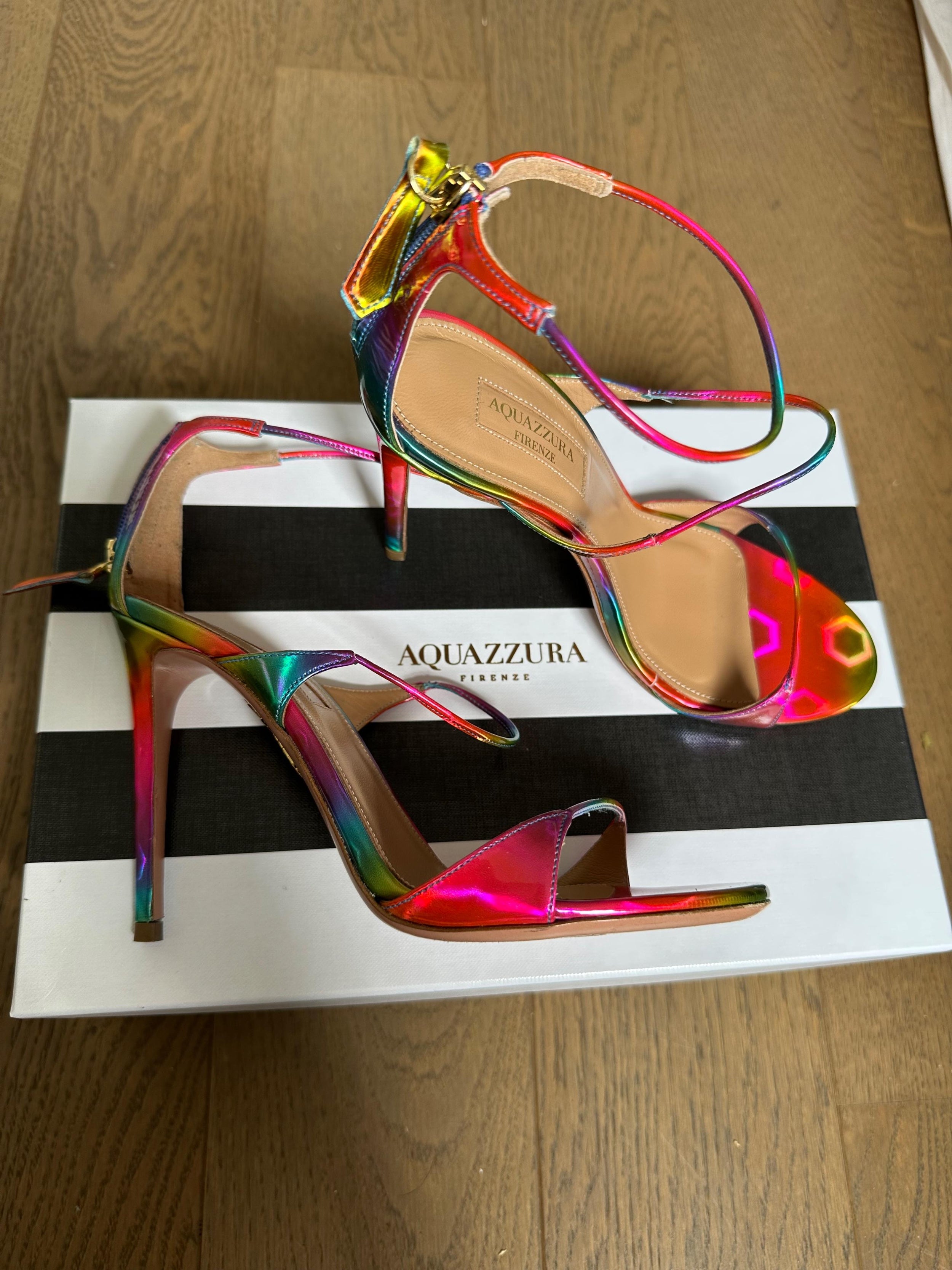 Aquazurra Hologram Heeled Sandals