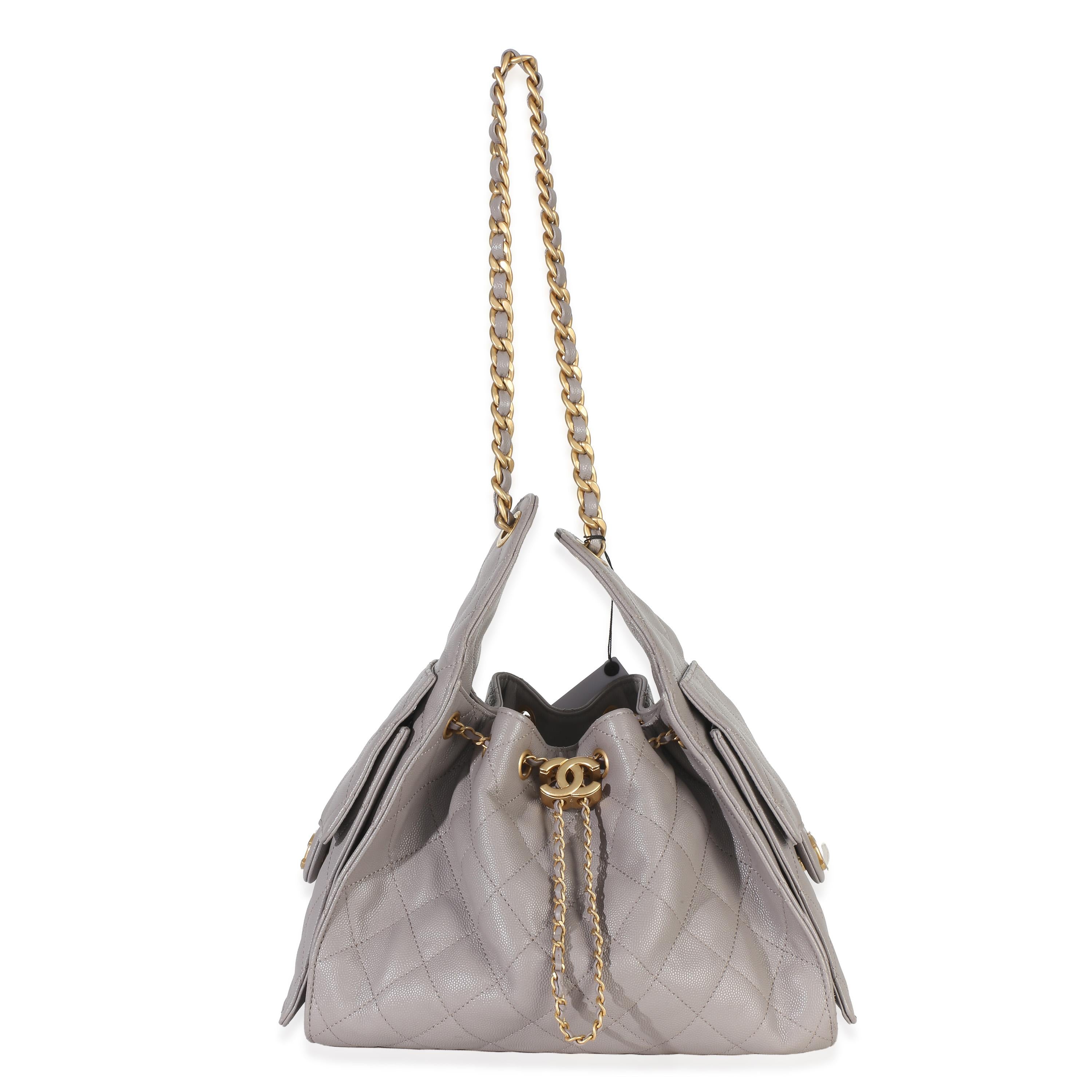Chanel Quilted Caviar Small Chanel 25 Hobo Handbag