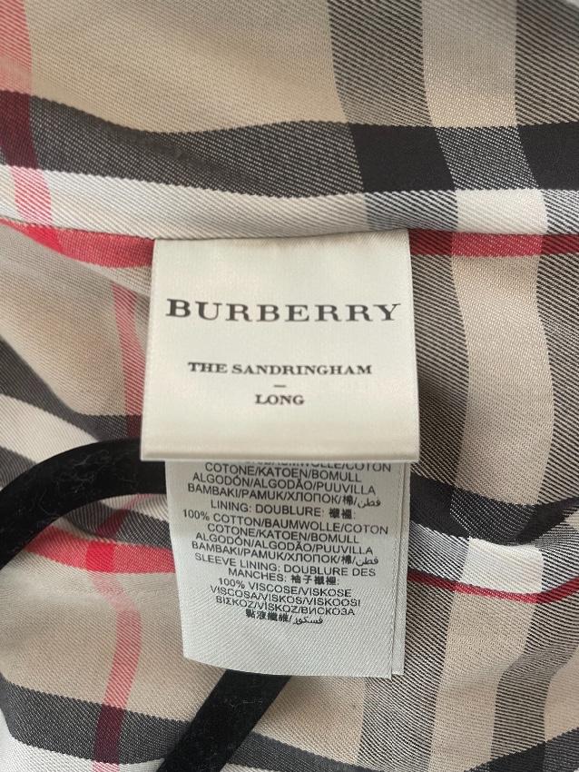Burberry Stone Cotton Sandringham Trench Coat