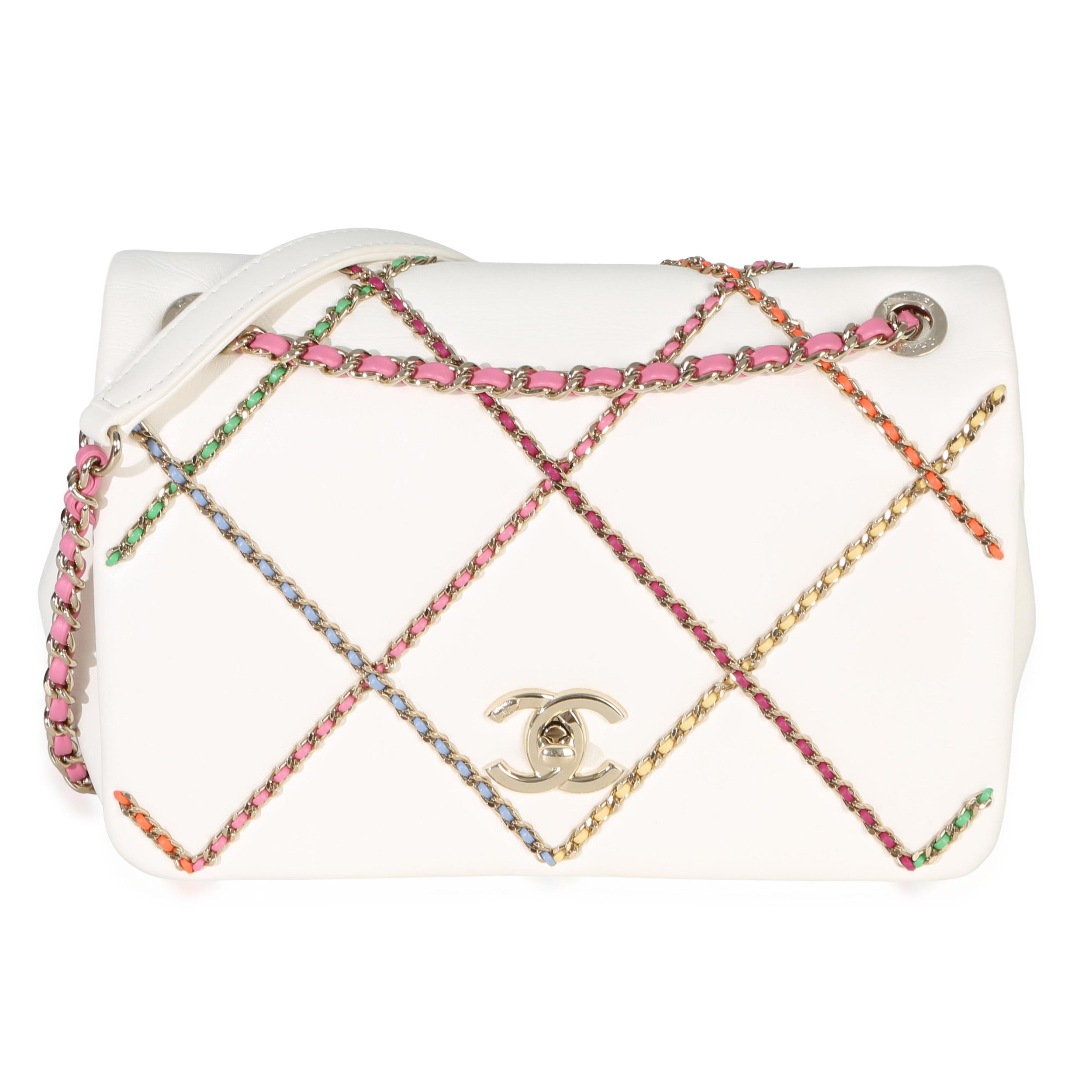 Chanel Lambskin Multicolor Chain Intertwined Small Flap Bag