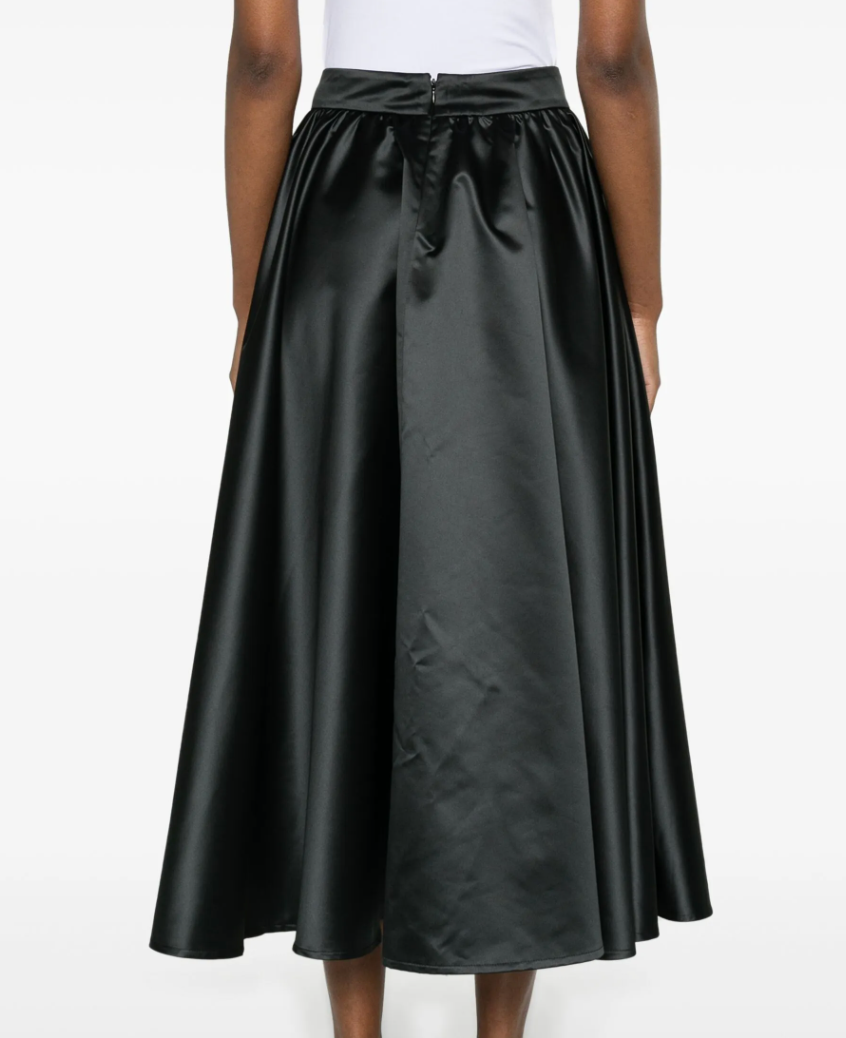 Patou Volume Satin Midi Skirt