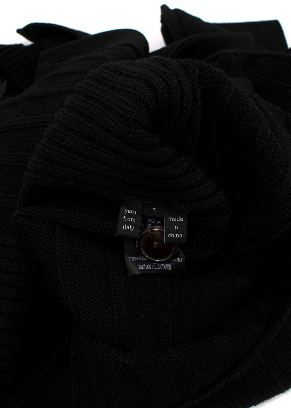Derek Lam Black Ribbed Knitted Longline Cardigan