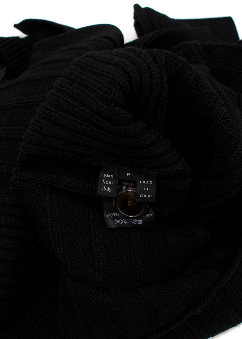 Derek Lam Black Ribbed Knitted Longline Cardigan