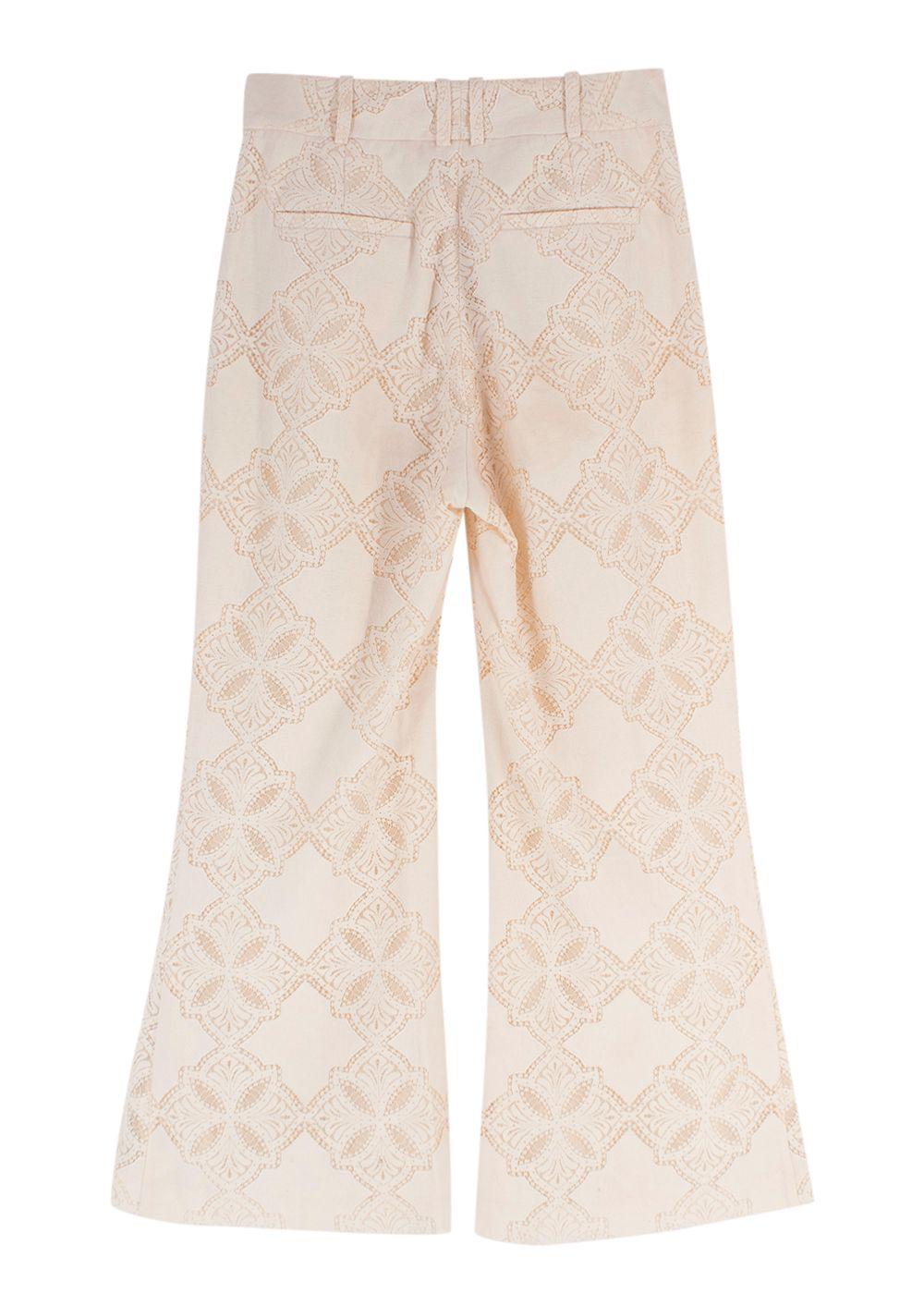 Zimmermann Cream Lace Kick Flare Trousers