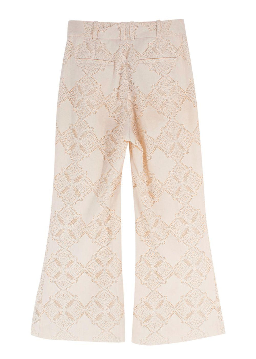 Zimmermann Cream Lace Kick Flare Trousers