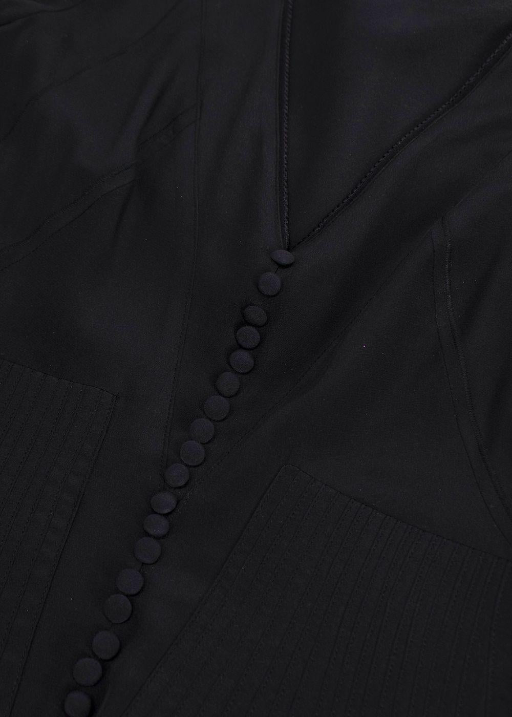 Balenciaga Silk Black Button Blouse