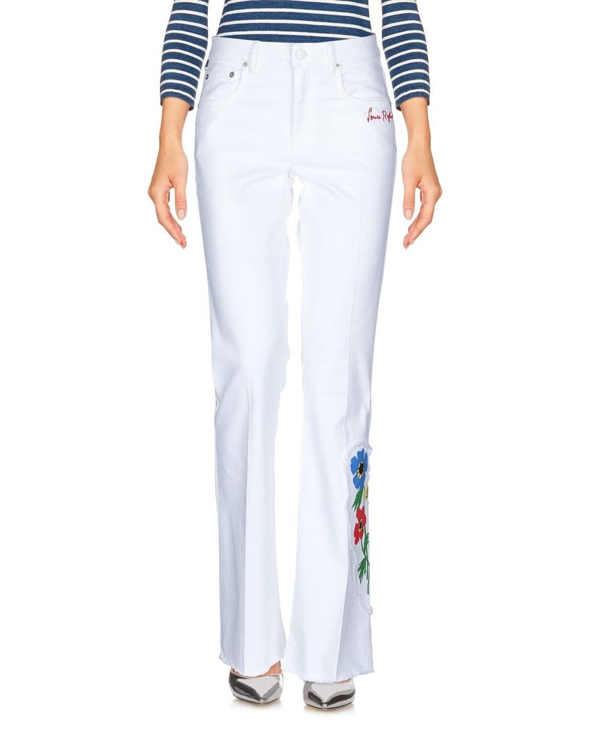 Sonia Rykiel white denim floral embroidered jeans