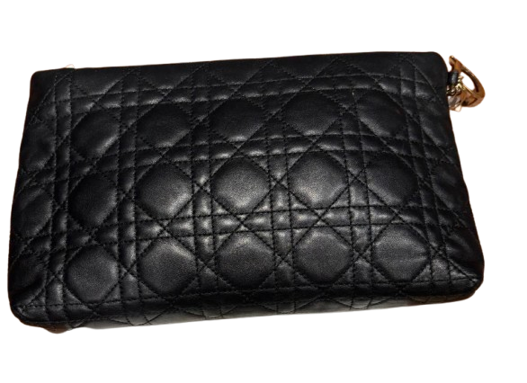 Dior Black Cannage  Leather Pouch