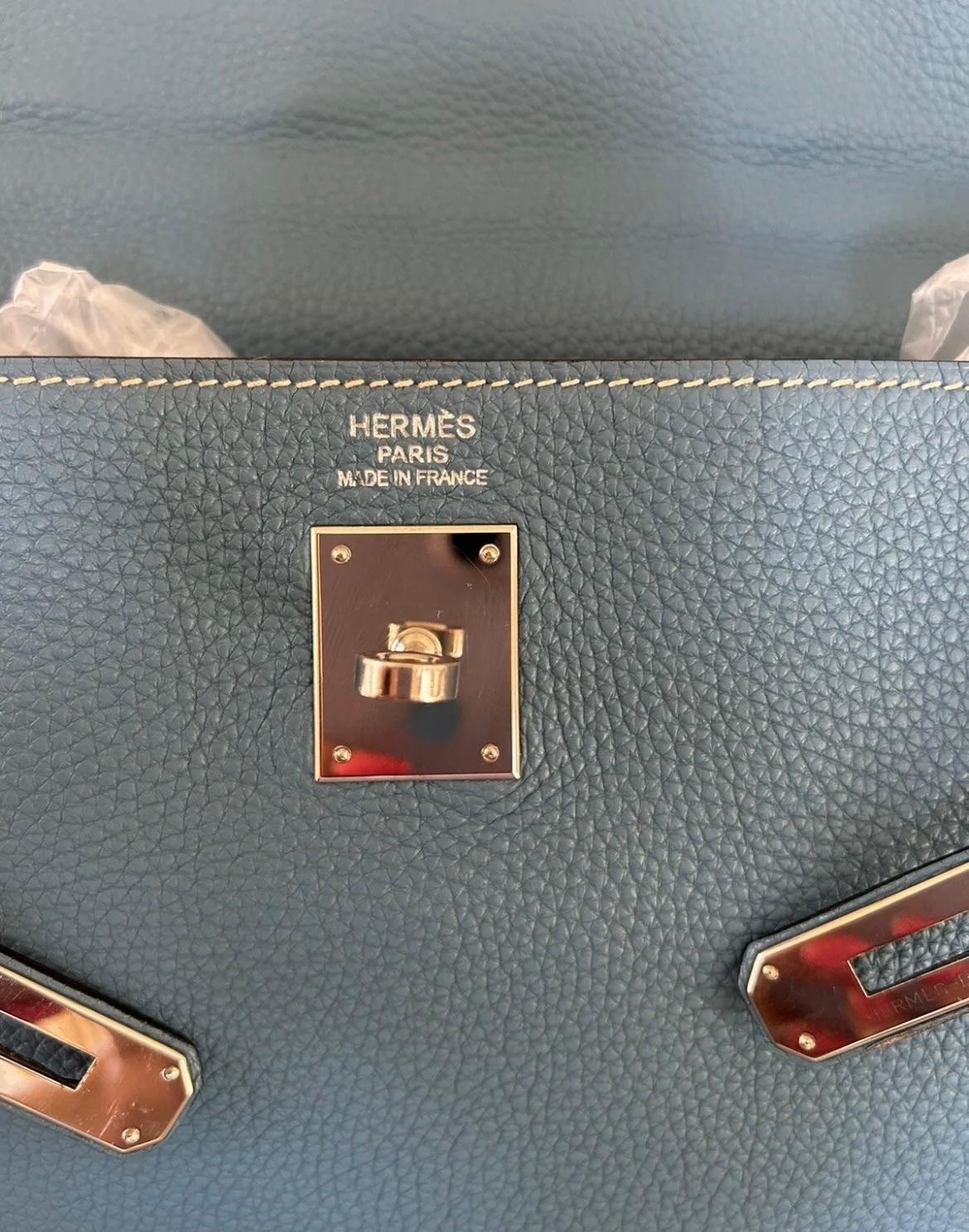 Blue Jeans Togo Leather Kelly Bag