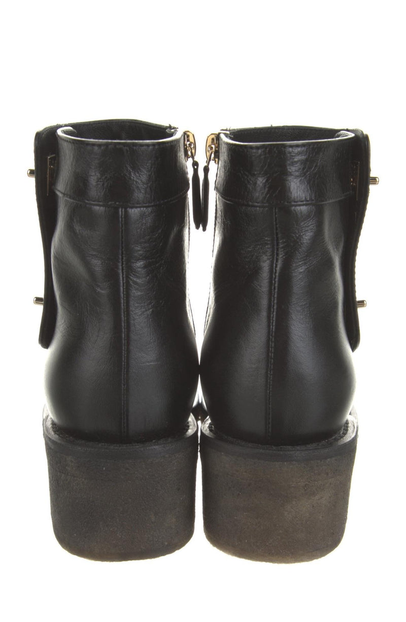 Chanel Black Interlocking CC Logo Ankle Boots