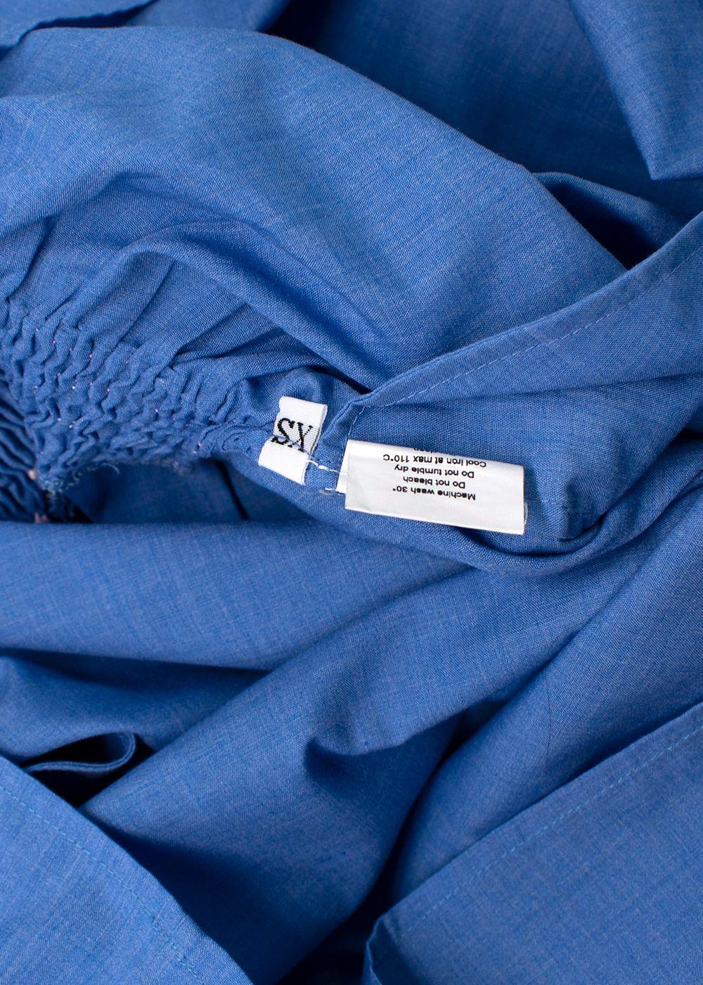 Loretta Caponi Blue Marina Smocked Voile Dress