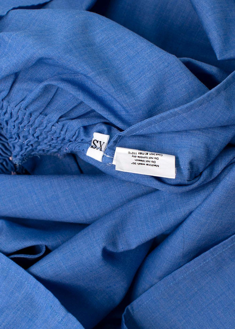 Loretta Caponi Blue Marina Smocked Voile Dress