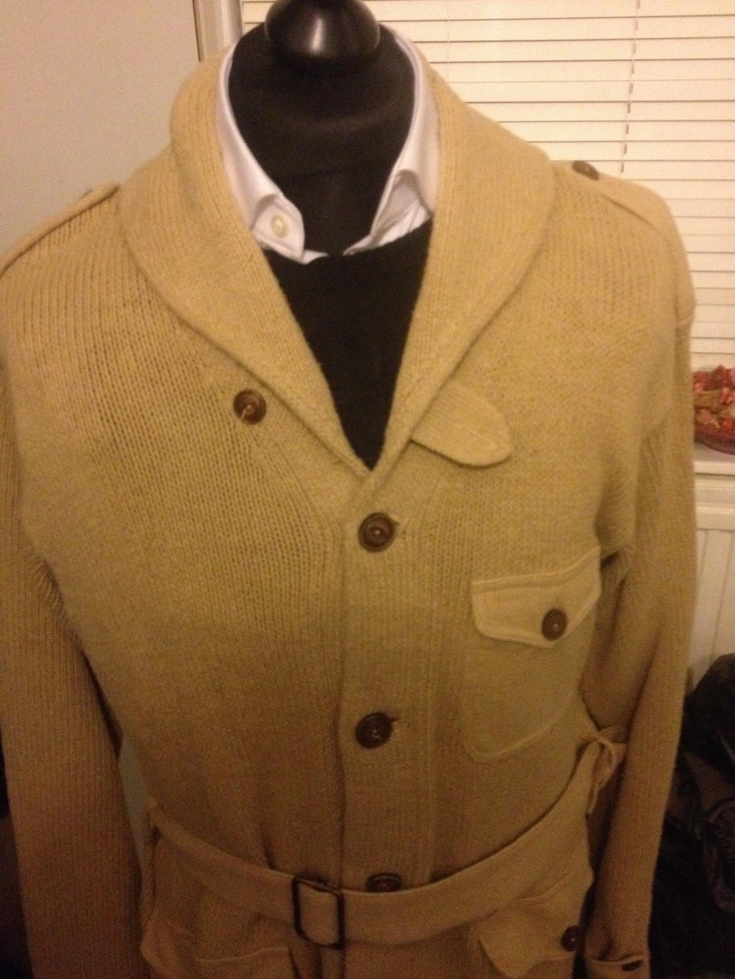 Polo Ralph Lauren golden beige marksman belted cowl neck cardigan