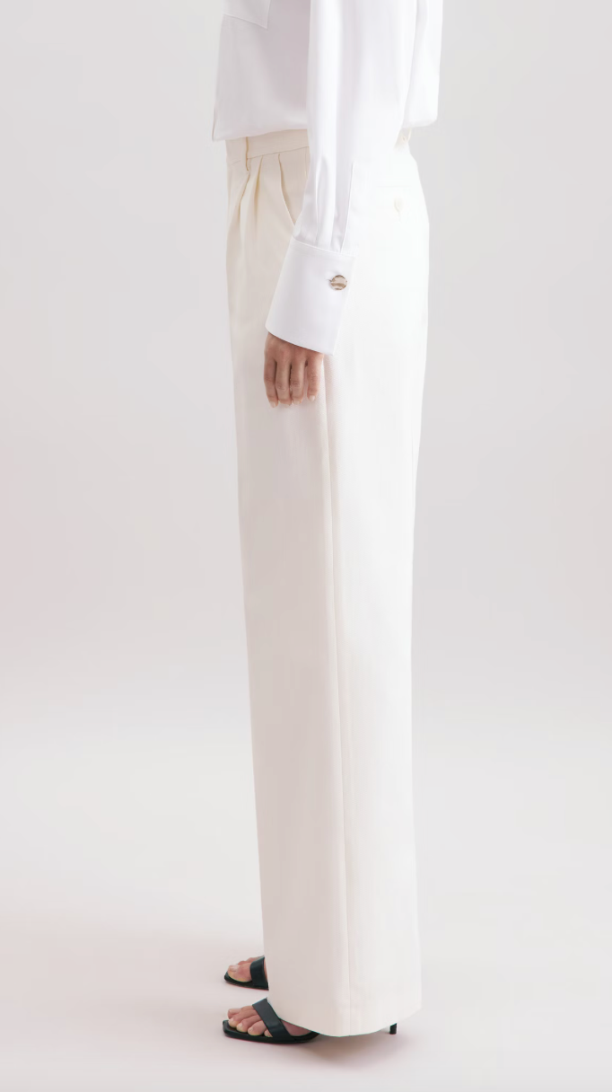 Cloudy x Seidensticker Cream Cotton Twill Trousers