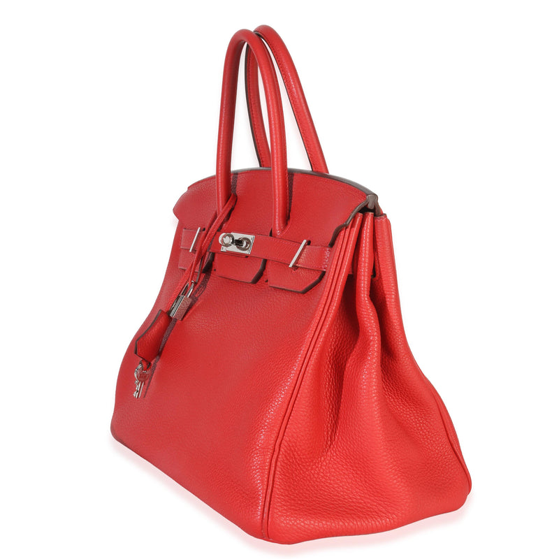 Hermès Togo Birkin 35 PHW Rouge Casaque