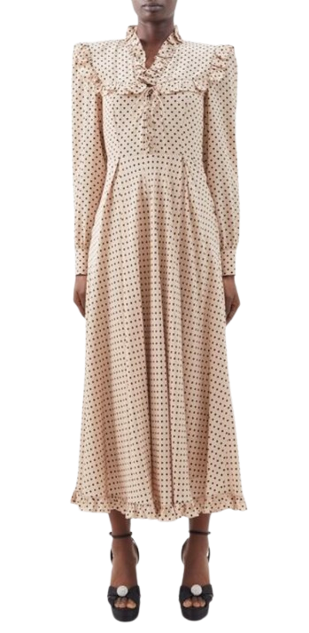 Silk Polka Dot Dress Lace Up Design