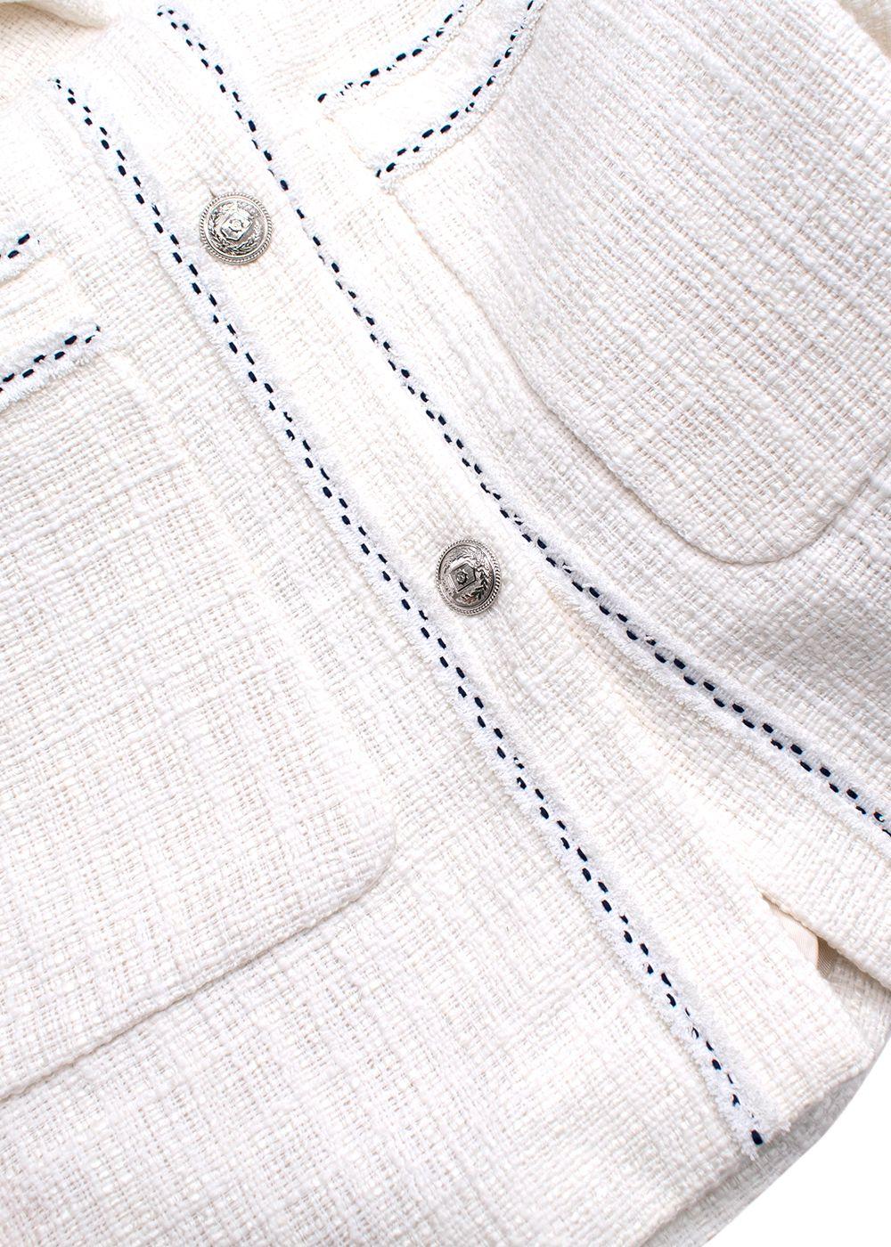 Claudie Pierlot Off White Tweed Longline Jacket