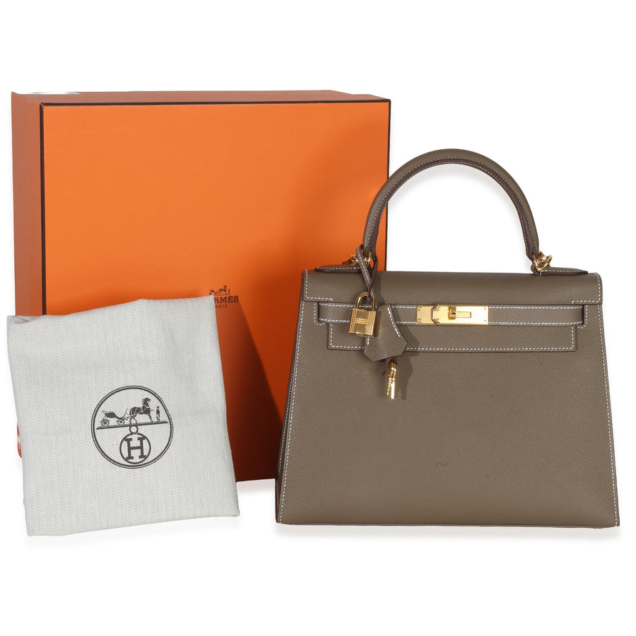 Hermès Epsom Sellier Kelly 28 GHW Etoupe