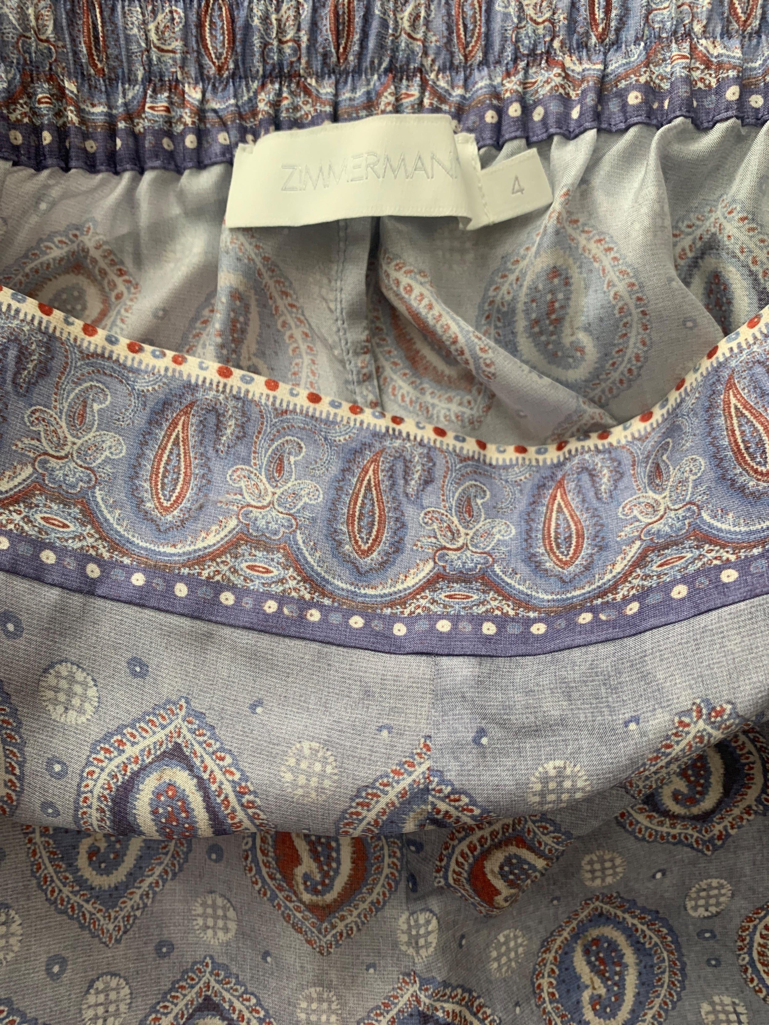 Paisley Print Cotton Pants