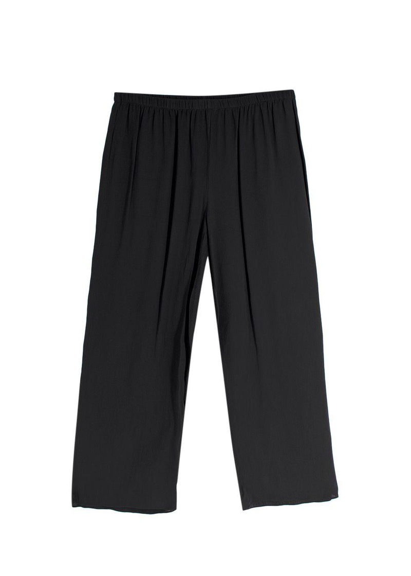 Eileen Fisher Black Pleated Wide Leg Trousers