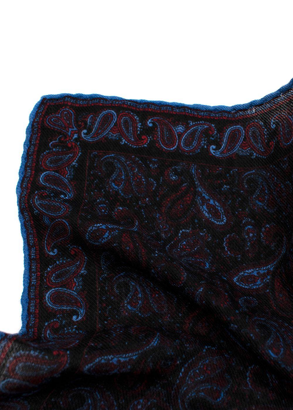 Navy Paisley Pocket Square