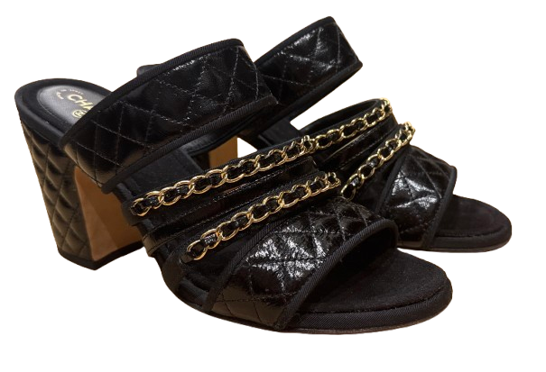 Chanel Chain Embellished Strap Sandals