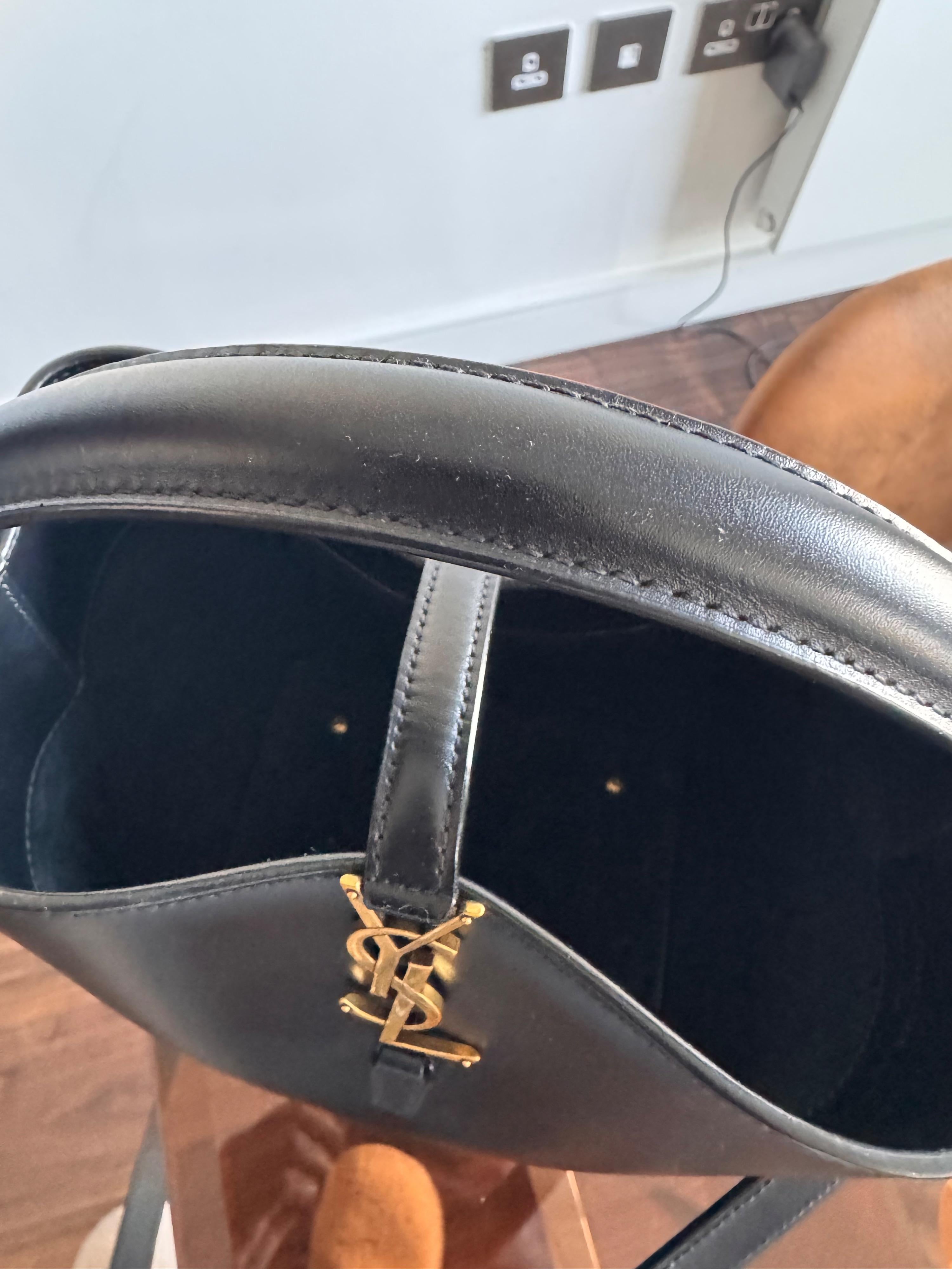 Saint Laurent Black Leather Bucket Bag